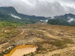 Areal bekas longsor tahun 2016 di pegunungan sekitar area eksplorasi geothermal di Kabupaten Lebong, Bengkulu.